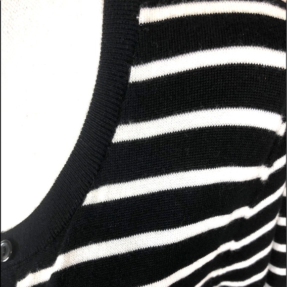 Halogen, Cardigan Size M Striped Black & White Button Up - Picture 4 of 8